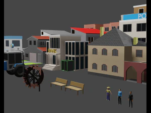 mini city low poly 3D Model