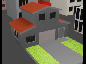 mini city low poly 3D Model