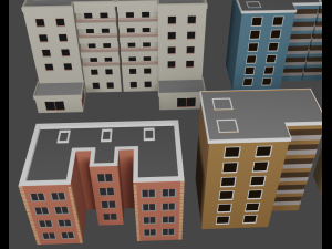 mini city low poly 3D Модель