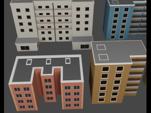 mini city low poly 3D Model
