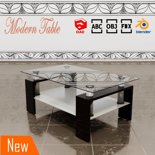 modern table 3D Модель .c4d .max .obj .3ds .fbx .stl .blend 
