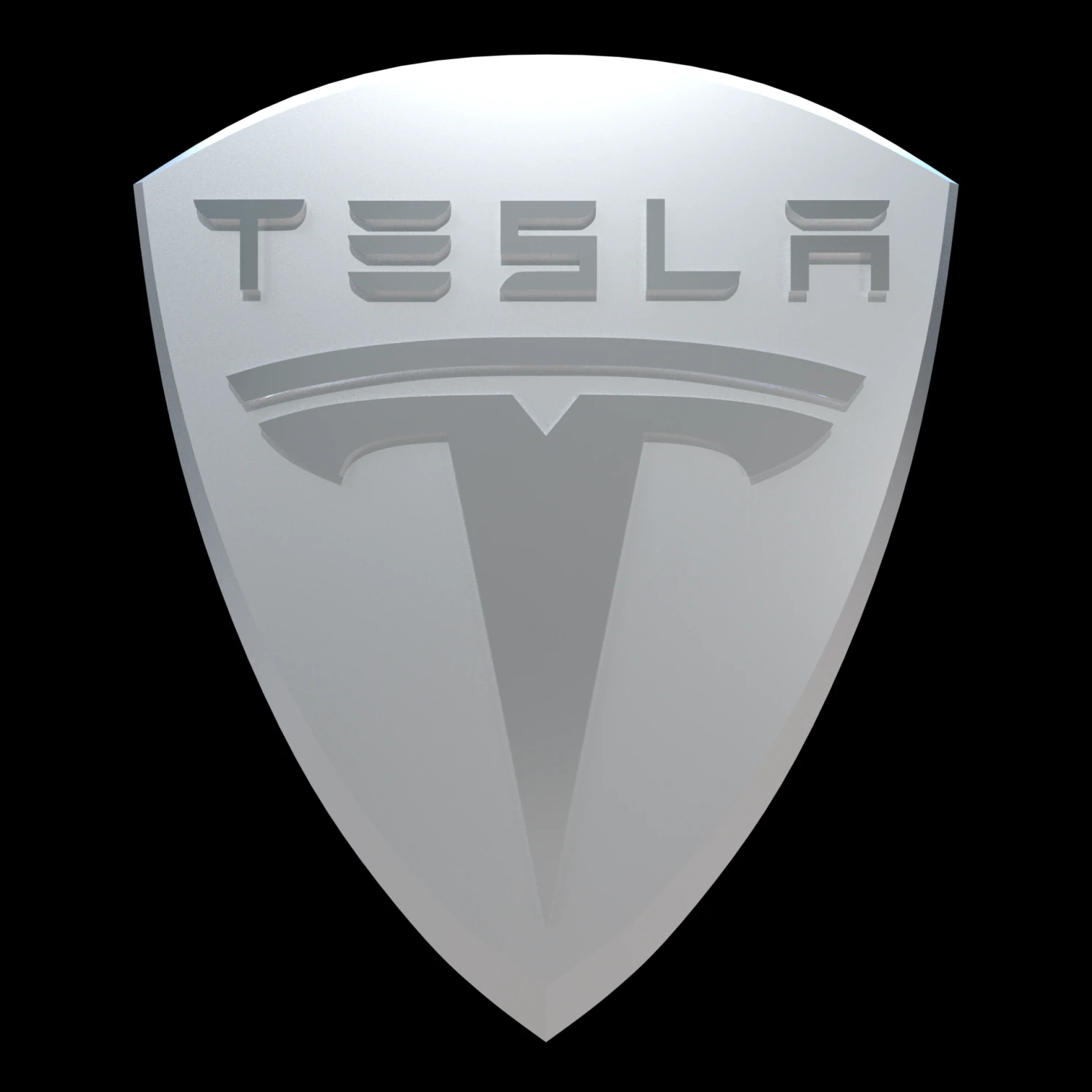 Tesla emblem 3D Model .c4d .max .obj .3ds .fbx .stl .blend 