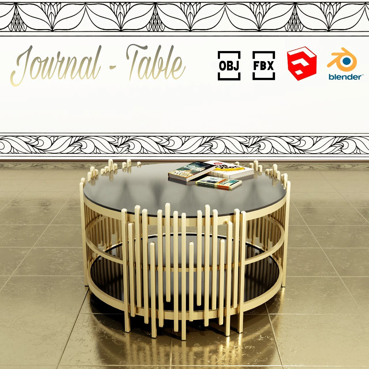 Tavolo moderno Modello 3D .c4d .max .obj .3ds .fbx .stl .blend 
