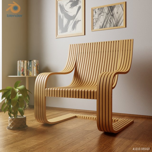 Stylized chair Modelo 3D .c4d .max .obj .3ds .fbx .stl .blend 