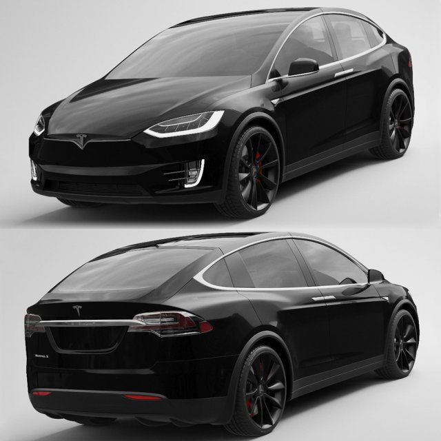 Tesla Model X 3D Model .c4d .max .obj .3ds .fbx .stl .blend