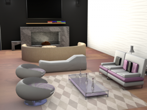 cozy living room 3Dモデル