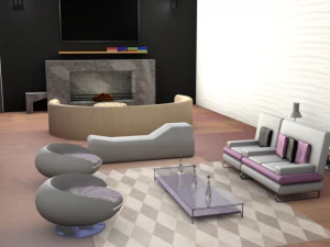 acogedora sala de estar Modelo 3D