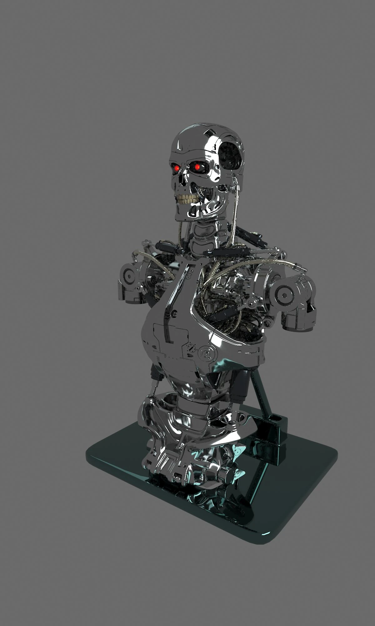 Busto do torso do Terminator T-800 Modelo 3D .c4d .max .obj .3ds .fbx .stl .blend 