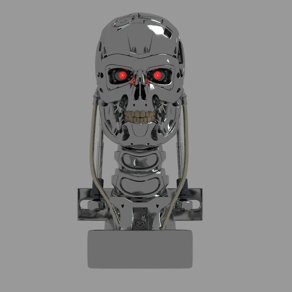 Terminator T-800 Skull 3D Model .c4d .max .obj .3ds .fbx .stl .blend