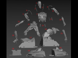 Terminator T-800 Endoskeleton Rekvizit T1 3D 프린트 모델