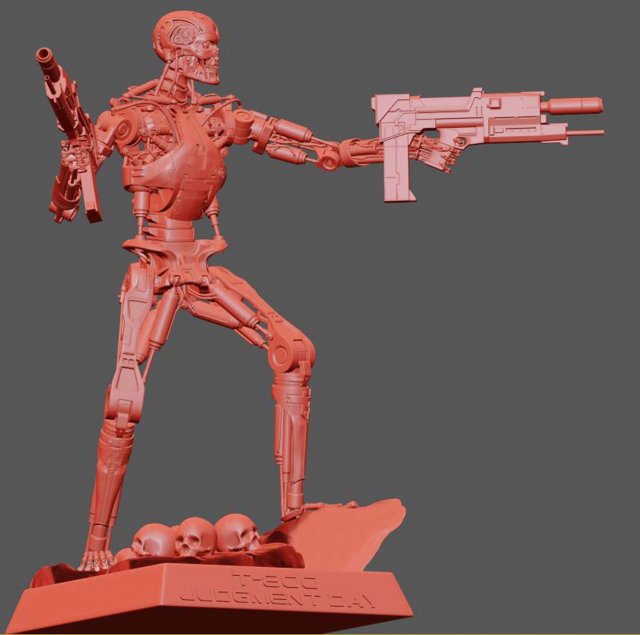 Terminator T-800 Judgment Day 3D Print Model .c4d .max .obj .3ds .fbx .stl .blend 