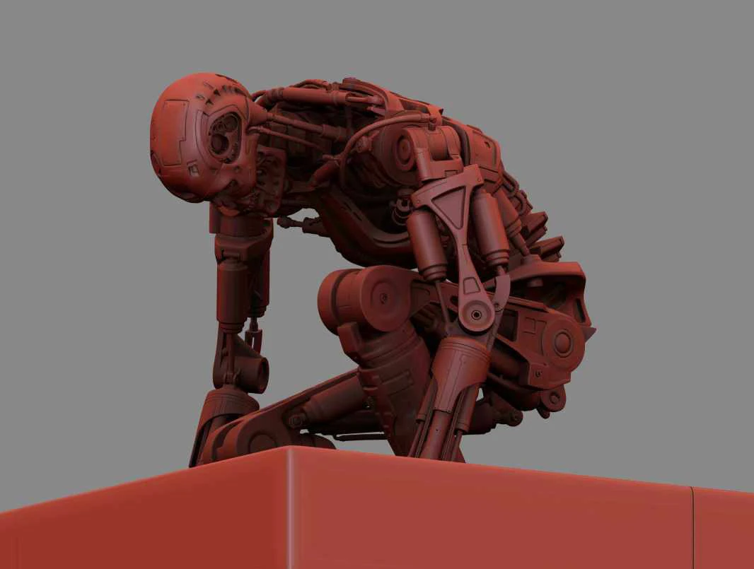 Terminator T800 T2 Arrival 3D Print Model .c4d .max .obj .3ds .fbx .stl .blend