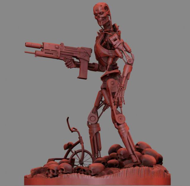 Terminator T-800 Endoskeleton Rekvizit T2 V2 3D Принт Модель .c4d .max .obj .3ds .fbx .stl .blend 
