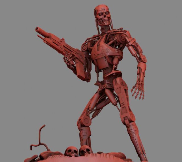 Terminator T-800 Endoskeleton Rekvizit T2 V2 High Detal 3D-printmodel .c4d .max .obj .3ds .fbx .stl .blend 