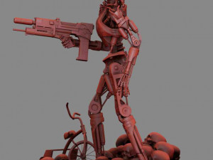 Terminator T-800 Endoskeleton Rekvizit T2 V2 High Detal 3D-printmodel