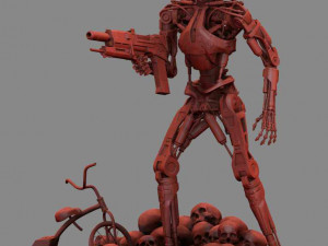 Terminator T-800 Endoskeleton Rekvizit T2 V2 High Detal 3D-printmodel