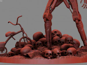 Terminator T-800 Endoskeleton Rekvizit T2 V2 High Detal 3D Print Model