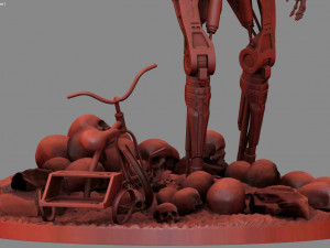 Terminator T-800 Endoskeleton Rekvizit T2 V2 High Detal 3D-printmodel