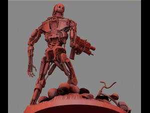 Terminator T-800 Endoskeleton Rekvizit T2 V2 High Detal 3D-printmodel