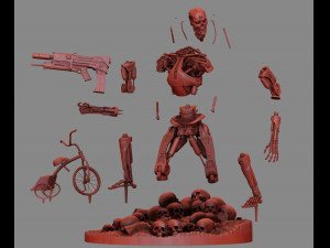 Terminator T-800 Endoskeleton Rekvizit T2 V2 High Detal 3D-printmodel