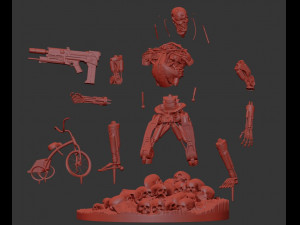 Terminator T-800 Endoskeleton Rekvizit T2 V2 High Detal 3D-printmodel
