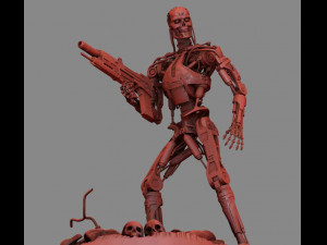 Terminator T-800 Endoskeleton Rekvizit T2 V2 High Detal 3D-printmodel