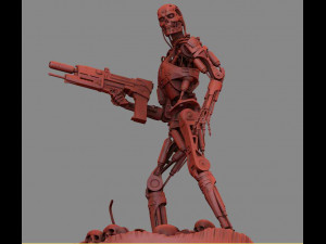 Terminator T-800 Endoskeleton Rekvizit T2 V2 High Detal 3D-printmodel