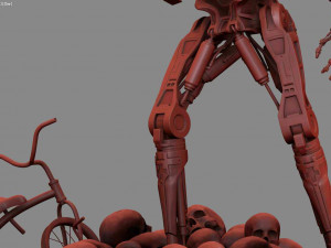 Terminator T-800 Endoskeleton Rekvizit T2 V2 High Detal 3D-printmodel