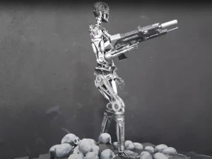 Terminator T-800 Endoskeleton Rekvizit T2 V2 High Detal 3D Print Model
