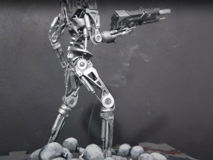 Terminator T-800 Endoskeleton Rekvizit T2 V2 High Detal 3D-printmodel