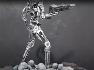 Terminator T-800 Endoskeleton Rekvizit T2 V2 High Detal 3D Print Model