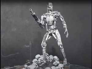 Terminator T-800 Endoskeleton Rekvizit T2 V2 High Detal 3D-printmodel