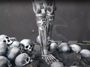Terminator T-800 Endoskeleton Rekvizit T2 V2 High Detal 3D-printmodel