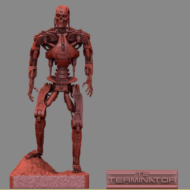T-800 T2 TERMINATOR High Detal 3D Принт Модель .c4d .max .obj .3ds .fbx .stl .blend 