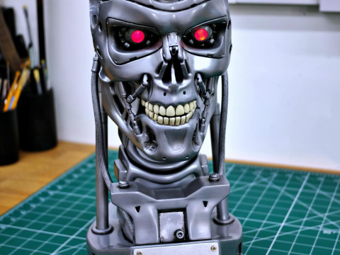 T-800 Skull Terminator 2 Judgment Day V2 Replica Modèles 3D en vedette