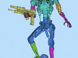 T-800 Terminator 2 Judgment Day V2 High Detal 3D Print Model