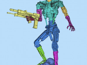 T-800 Terminator 2 Judgment Day V2 High Detal 3D Print Model
