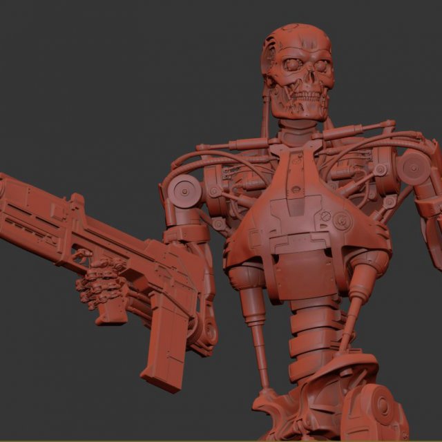 T-800 Terminator 2 Judgment Day V2 High Detal 3D Print Model .c4d .max .obj .3ds .fbx .stl .blend 