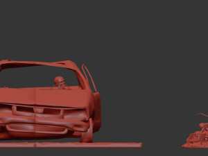 Burnt Down Car N1 Terminator 2 Judgment Day 3D Baskı Modeli