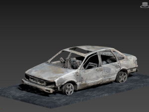 Burnt Down Car N1 Terminator 2 Judgment Day Model do druku 3D