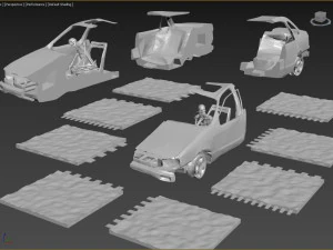Burnt Down Car N1 Terminator 2 Judgment Day 3D Print Model