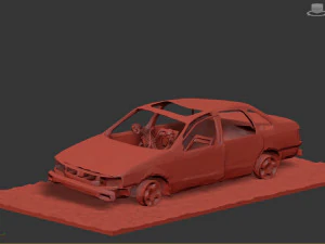 Burnt Down Car N1 Terminator 2 Judgment Day 3D Print Model
