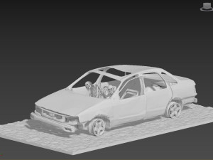 Burnt Down Car N1 Terminator 2 Judgment Day 3D Baskı Modeli