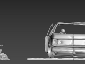 Burnt Down Car N1 Terminator 2 Judgment Day 3D Baskı Modeli