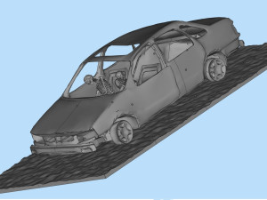 Burnt Down Car N1 Terminator 2 Judgment Day 3D Baskı Modeli