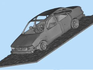 Burnt Down Car N1 Terminator 2 Judgment Day 3D Print Model