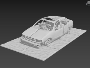 Burnt Down Car N1 Terminator 2 Judgment Day 3D Baskı Modeli