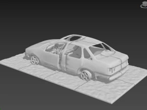 Burnt Down Car N1 Terminator 2 Judgment Day 3D Print Model