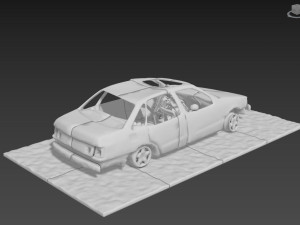 Burnt Down Car N1 Terminator 2 Judgment Day 3D Baskı Modeli
