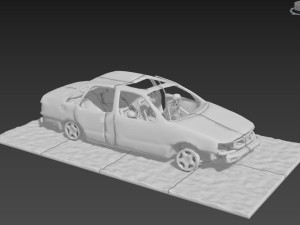 Burnt Down Car N1 Terminator 2 Judgment Day 3D Baskı Modeli